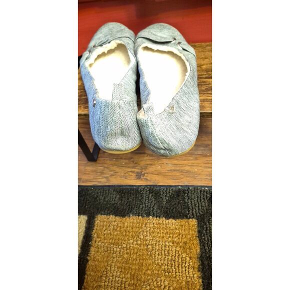 Y2K Roxy 9.5 Heather Gray Slip on Flats Shoe Fleece Lind Comfort Toe Grommet EUC - Picture 5 of 8